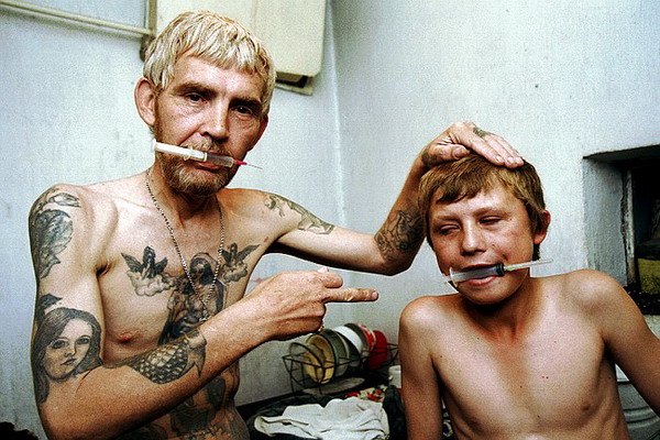 June, 2001. The Central Asia. Pavluha and his tutor. They are 12 and 44 years old.