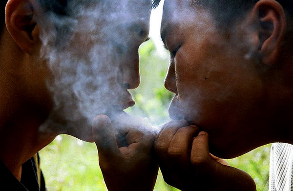Cannabis smoking is widespread between teenagers in the region. It is called  steam engine.